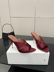 Amina Muaddi Satin Mule Red - 3