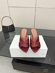 Amina Muaddi Satin Mule Red - 2