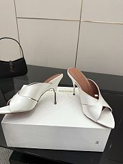 Amina Muaddi Satin Mule White - 3