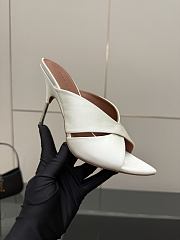 Amina Muaddi Satin Mule White - 6