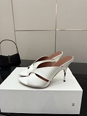 Amina Muaddi Satin Mule White - 2