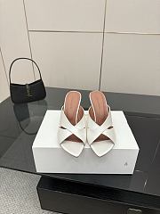 Amina Muaddi Satin Mule White - 4