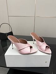 Amina Muaddi Satin Mule Light Pink - 1