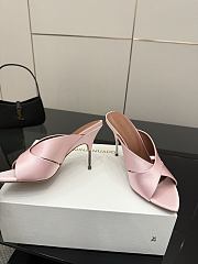 Amina Muaddi Satin Mule Light Pink - 2