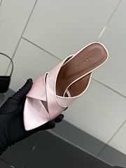 Amina Muaddi Satin Mule Light Pink - 5