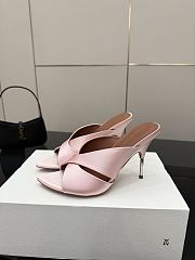 Amina Muaddi Satin Mule Light Pink - 4