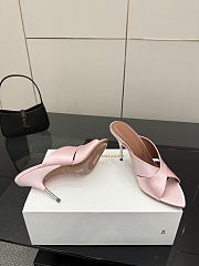 Amina Muaddi Satin Mule Light Pink - 3