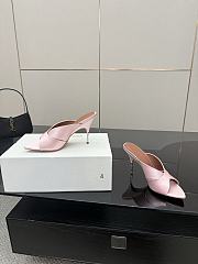 Amina Muaddi Satin Mule Light Pink - 6