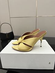 Amina Muaddi Satin Mule Yellow - 5