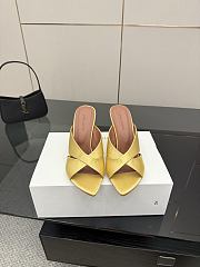 Amina Muaddi Satin Mule Yellow - 2