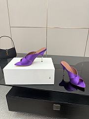 Amina Muaddi Satin Mule Purple - 6