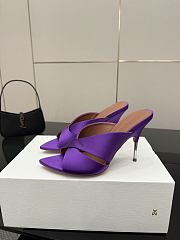 Amina Muaddi Satin Mule Purple - 4