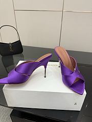Amina Muaddi Satin Mule Purple - 2