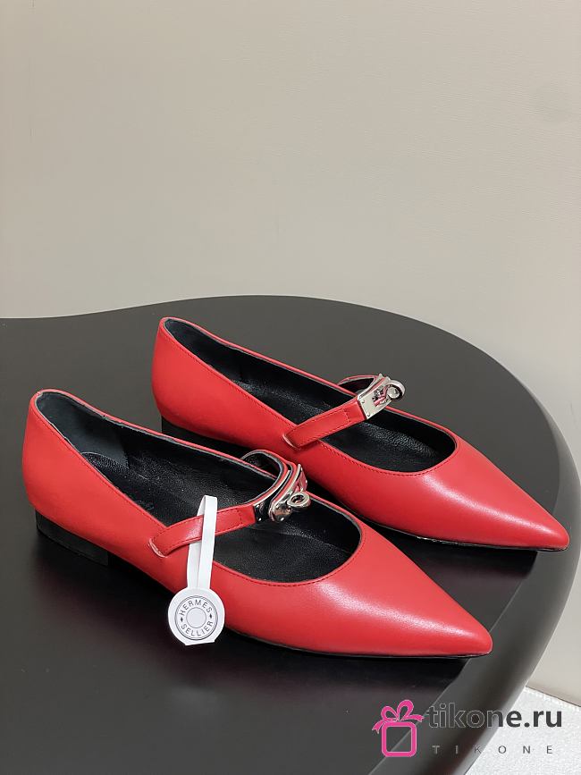 Hermes Kelly Ballet Flat Red - 1