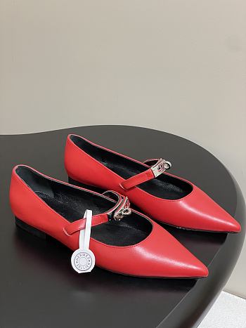 Hermes Kelly Ballet Flat Red