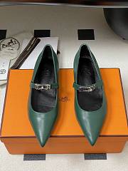 Hermes Kelly Ballet Flat Green - 5