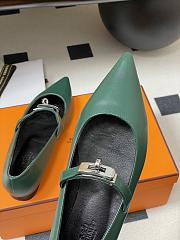 Hermes Kelly Ballet Flat Green - 6