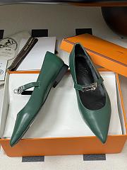 Hermes Kelly Ballet Flat Green - 3