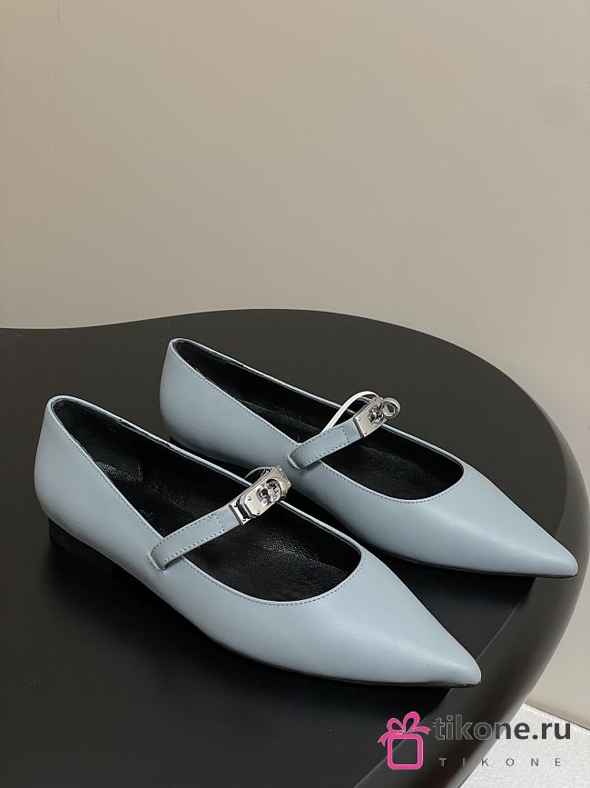 Hermes Kelly Ballet Flat Blue - 1