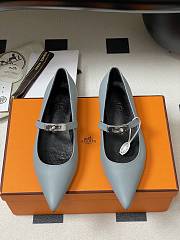 Hermes Kelly Ballet Flat Blue - 4