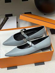Hermes Kelly Ballet Flat Blue - 3