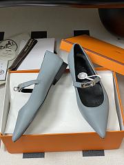 Hermes Kelly Ballet Flat Blue - 2