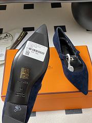 Hermes Kelly Ballet Flat Suede Navy - 3