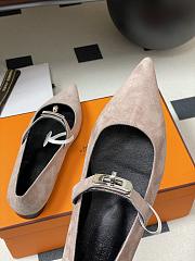 Hermes Kelly Ballet Flat Suede  - 4