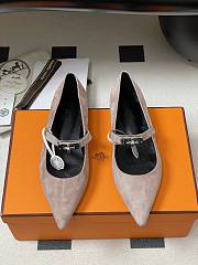 Hermes Kelly Ballet Flat Suede  - 3