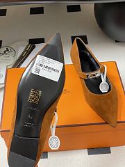 Hermes Kelly Ballet Flat Suede Brown - 4
