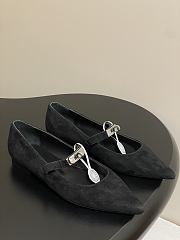 Hermes Kelly Ballet Flat Suede Black - 1
