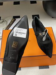 Hermes Kelly Ballet Flat Suede Black - 2