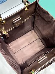 Prada Medium Re-nylon And Leather Tote Bag 1BG578 Dark Brown - 28.5x23x15cm - 6