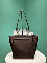 Prada Medium Re-nylon And Leather Tote Bag 1BG578 Dark Brown - 28.5x23x15cm - 5