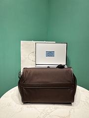 Prada Medium Re-nylon And Leather Tote Bag 1BG578 Dark Brown - 28.5x23x15cm - 4