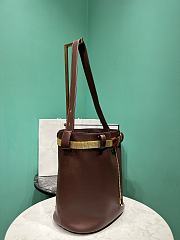 Prada Buckle Leather Bucket Bag With Jeweled Belt Brown 1BE085 - 26.5x29x18cm - 6