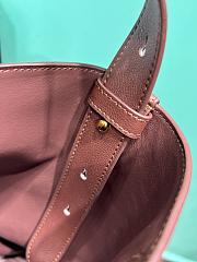 Prada Buckle Leather Bucket Bag With Jeweled Belt Brown 1BE085 - 26.5x29x18cm - 4