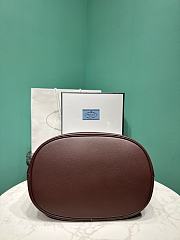 Prada Buckle Leather Bucket Bag With Jeweled Belt Brown 1BE085 - 26.5x29x18cm - 2