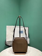 Prada Odette Saffiano Re-nylon And Leather Cross Body Bag Brown - 15x14x11cm - 6