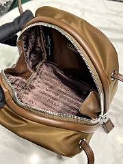 Prada Odette Saffiano Re-nylon And Leather Cross Body Bag Brown - 15x14x11cm - 5