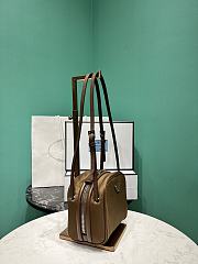 Prada Odette Saffiano Re-nylon And Leather Cross Body Bag Brown - 15x14x11cm - 4