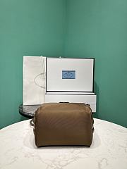 Prada Odette Saffiano Re-nylon And Leather Cross Body Bag Brown - 15x14x11cm - 3