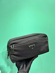 Prada Re-nylon And Saffiano Leather Travel Pouch 2NA030 Black - 26x11x14cm - 6