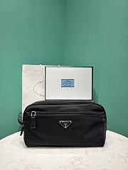Prada Re-nylon And Saffiano Leather Travel Pouch 2NA030 Black - 26x11x14cm - 5