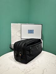 Prada Re-nylon And Saffiano Leather Travel Pouch 2NA030 Black - 26x11x14cm - 2