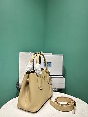 Prada Small Prada Double Saffiano Leather Bag 1BG443 Beige - 25x12.5x18.5cm - 4