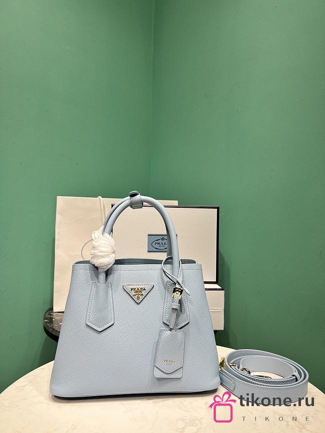 Prada Small Prada Double Saffiano Leather Bag 1BG443 Blue - 25x12.5x18.5cm - 1