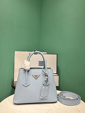 Prada Small Prada Double Saffiano Leather Bag 1BG443 Blue - 25x12.5x18.5cm