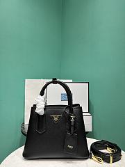 Prada Small Prada Double Saffiano Leather Bag 1BG443 Black - 25x12.5x18.5cm - 1