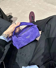 Prada Suede Leather Shoulder Bag 2VH188 Purple - 24x11x11cm - 6